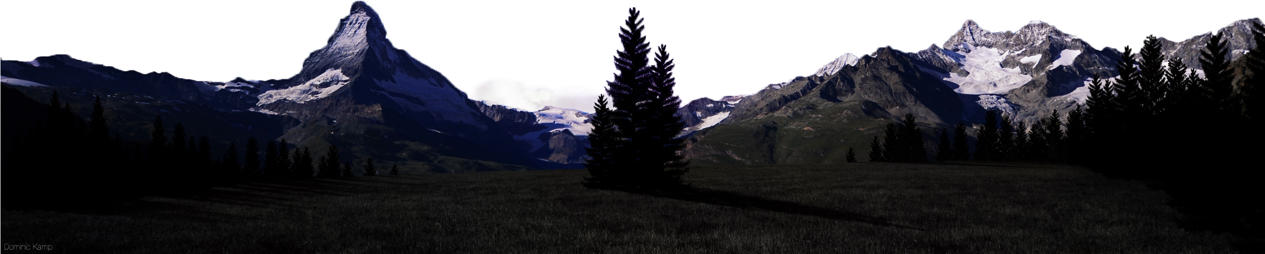 02503 Alpinenightsky - Christmas Tree Clipart (2560x524), Png Download