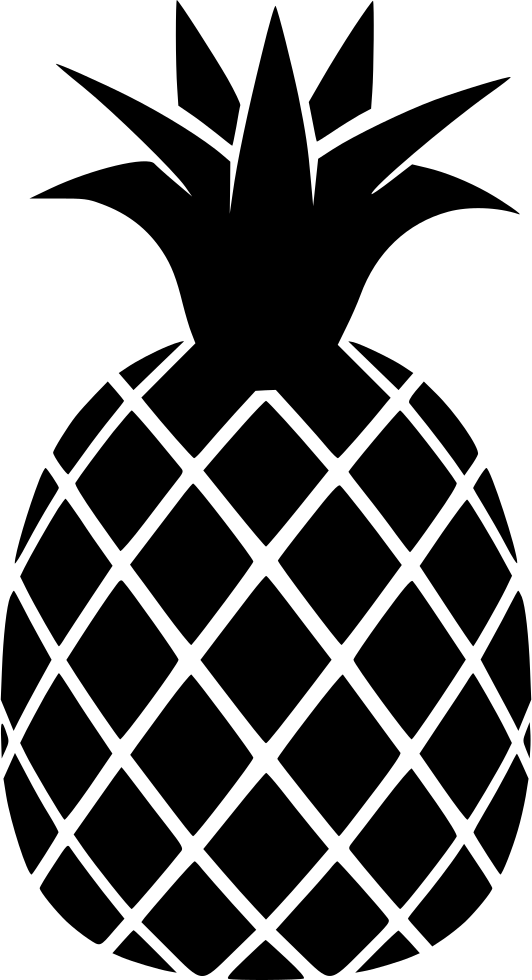 Png File Svg - Black And White Pineapple Png Clipart (532x980), Png Download
