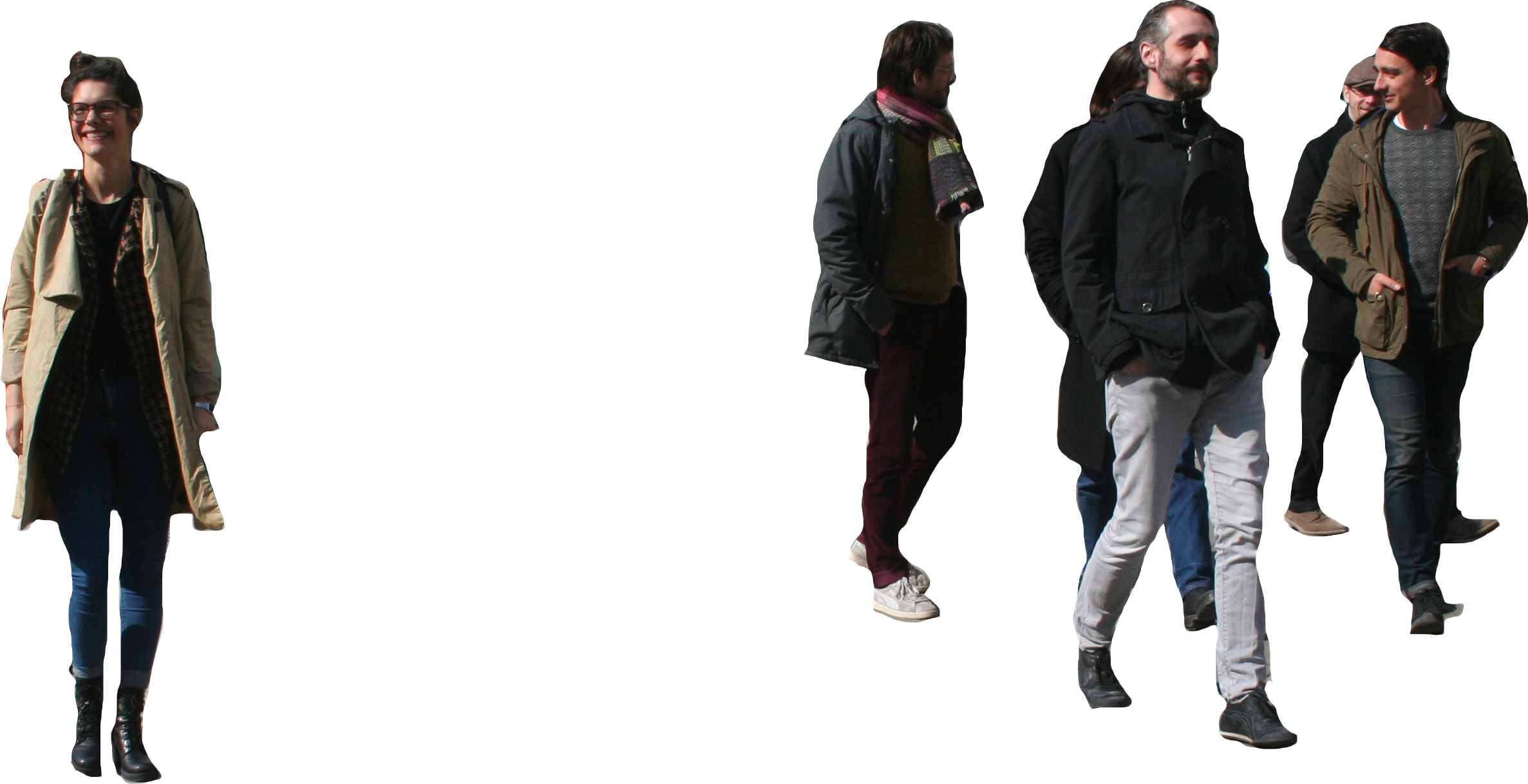 People Cutouts - - People In Gallery Png Clipart (2373x1218), Png Download