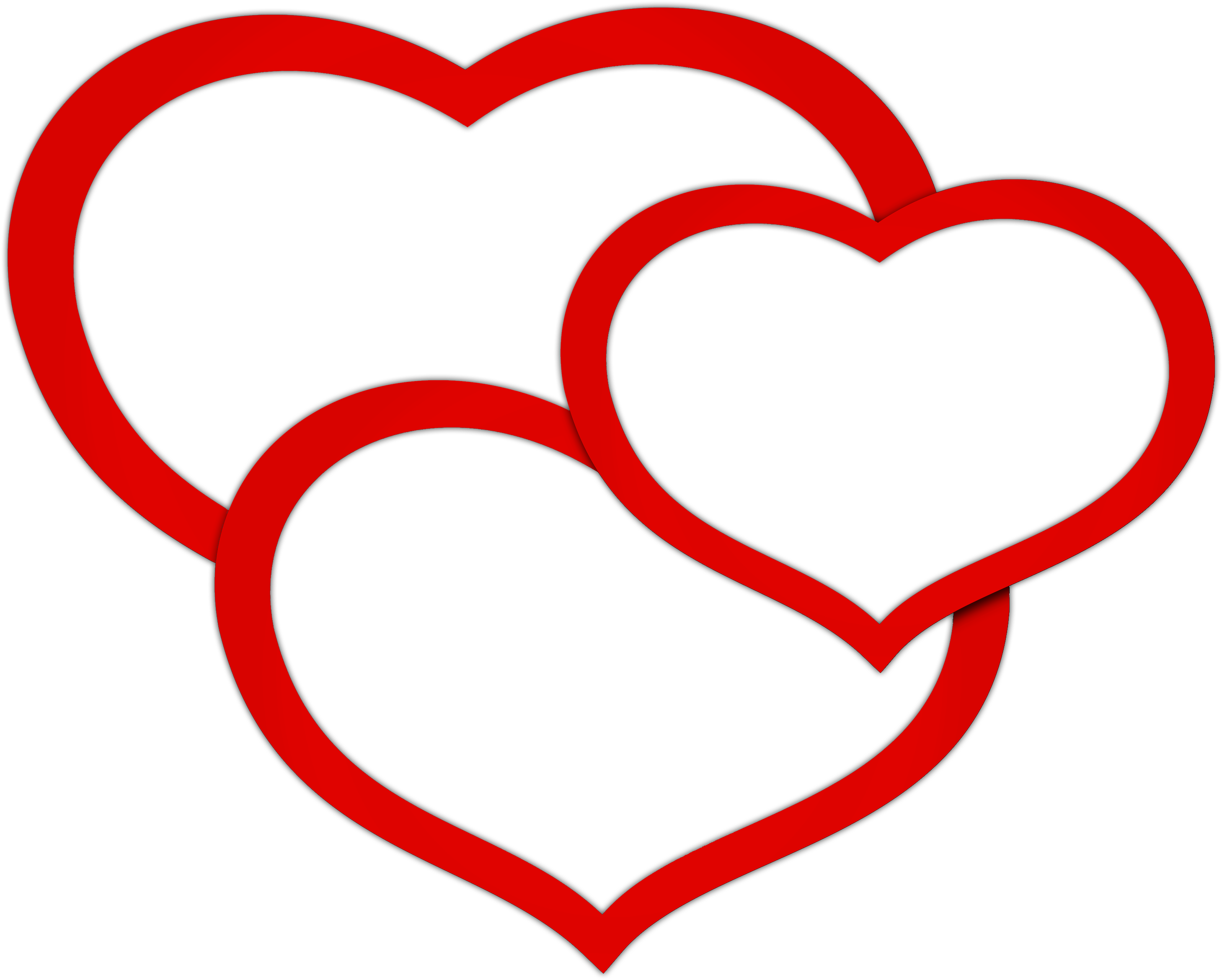Transparent Red Triple Hearts Png Clipart Picture - Blue Hearts Transparent Background (2917x2340), Png Download