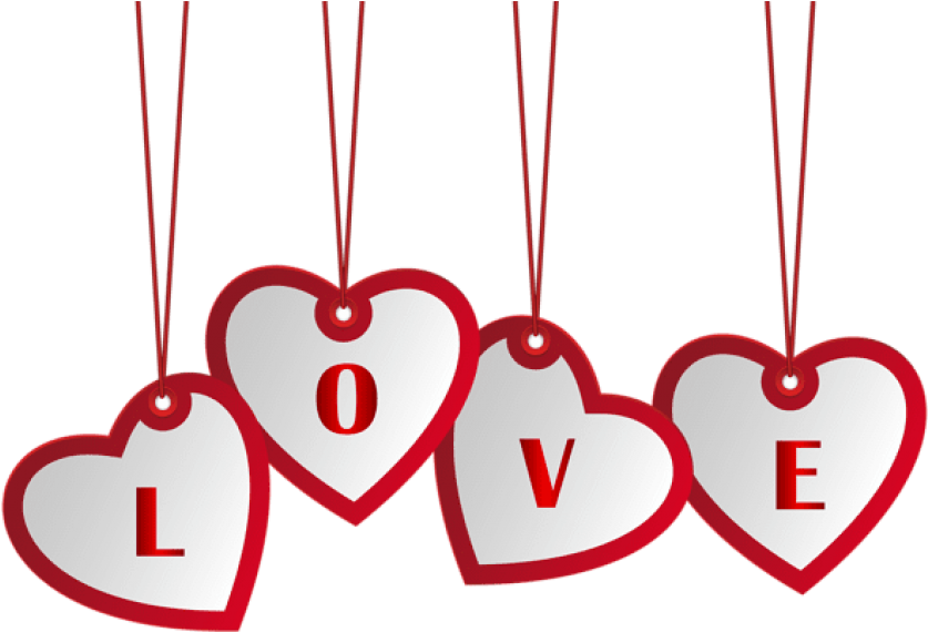 Free Png Download Hanging Love Hearts Png Images Background - Happy Birthday Love Png Clipart (850x586), Png Download