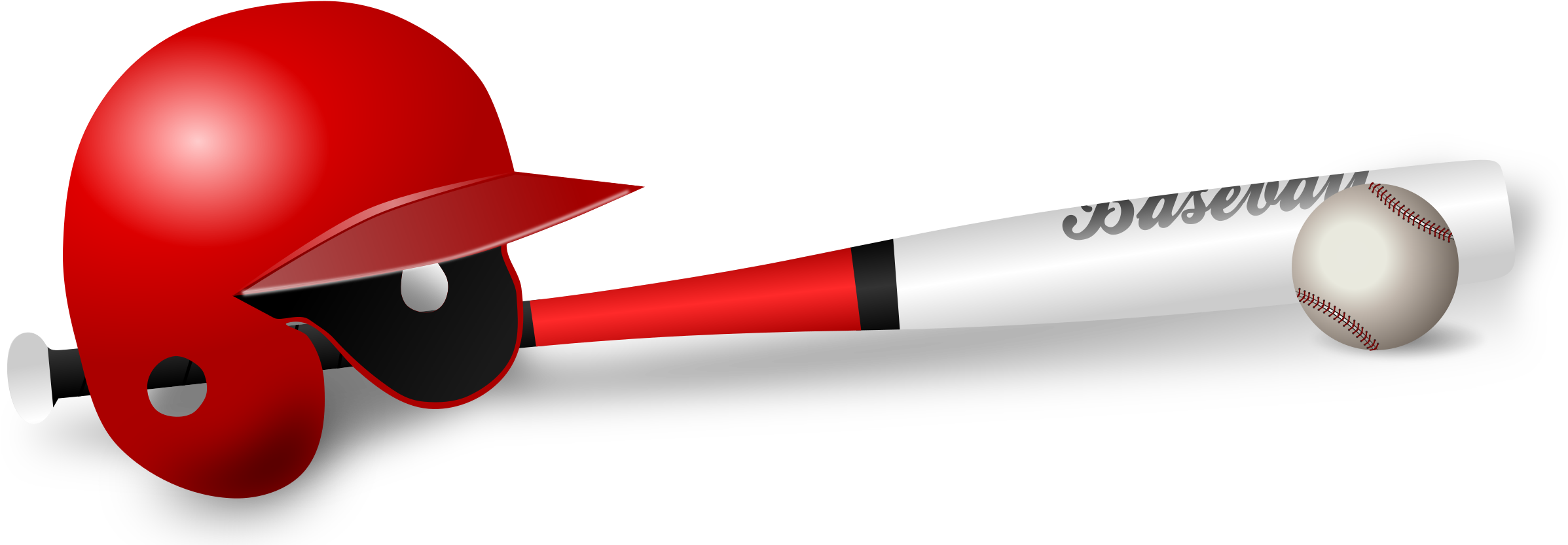 Clip Freeuse Download Baseball Clipart Borders - Baseball Bat And Ball Png Transparent Png (2400x882), Png Download