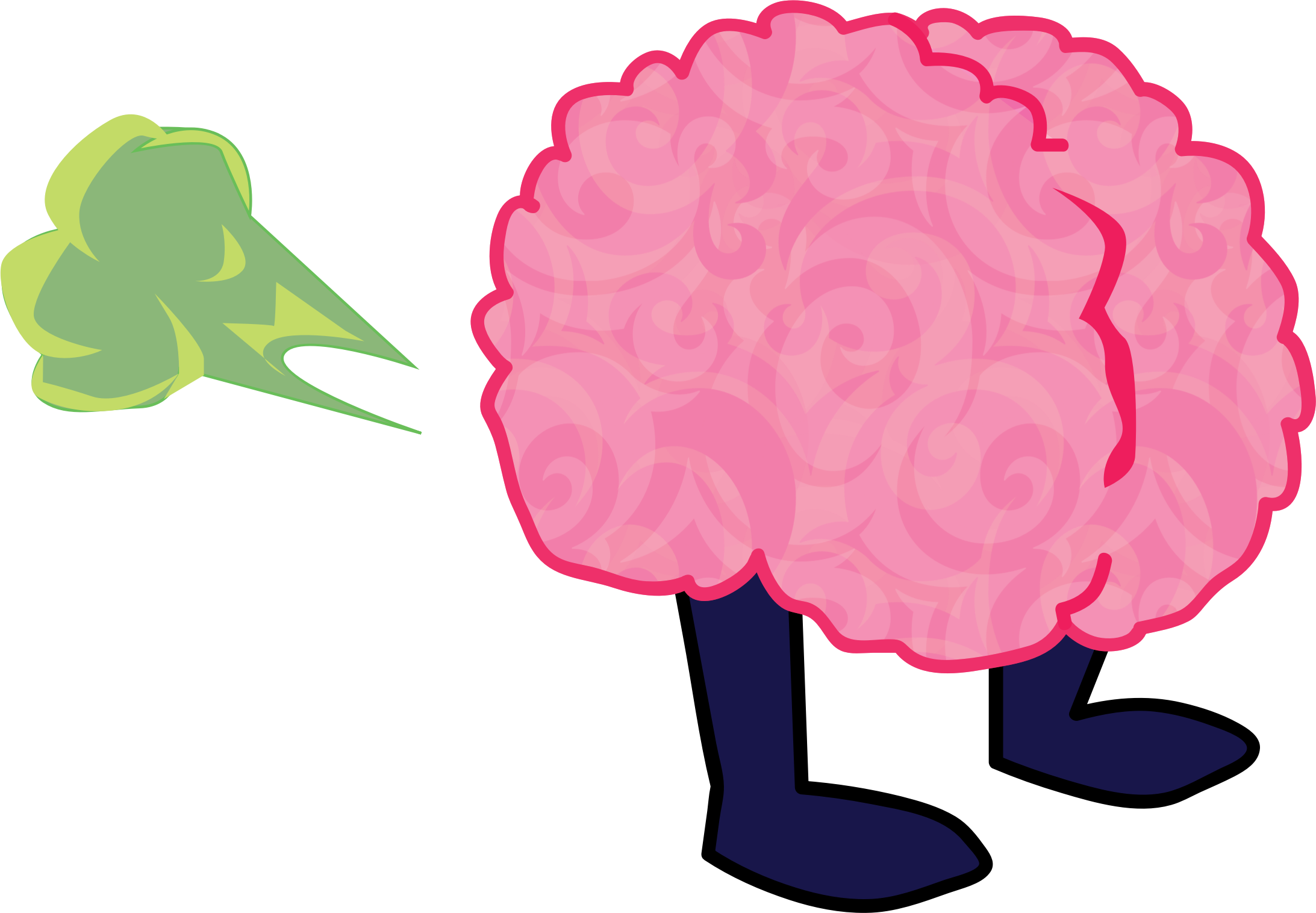 Brain Cartoon Png - Brain Fart Png Transparent Clipart (2185x1516), Png Download