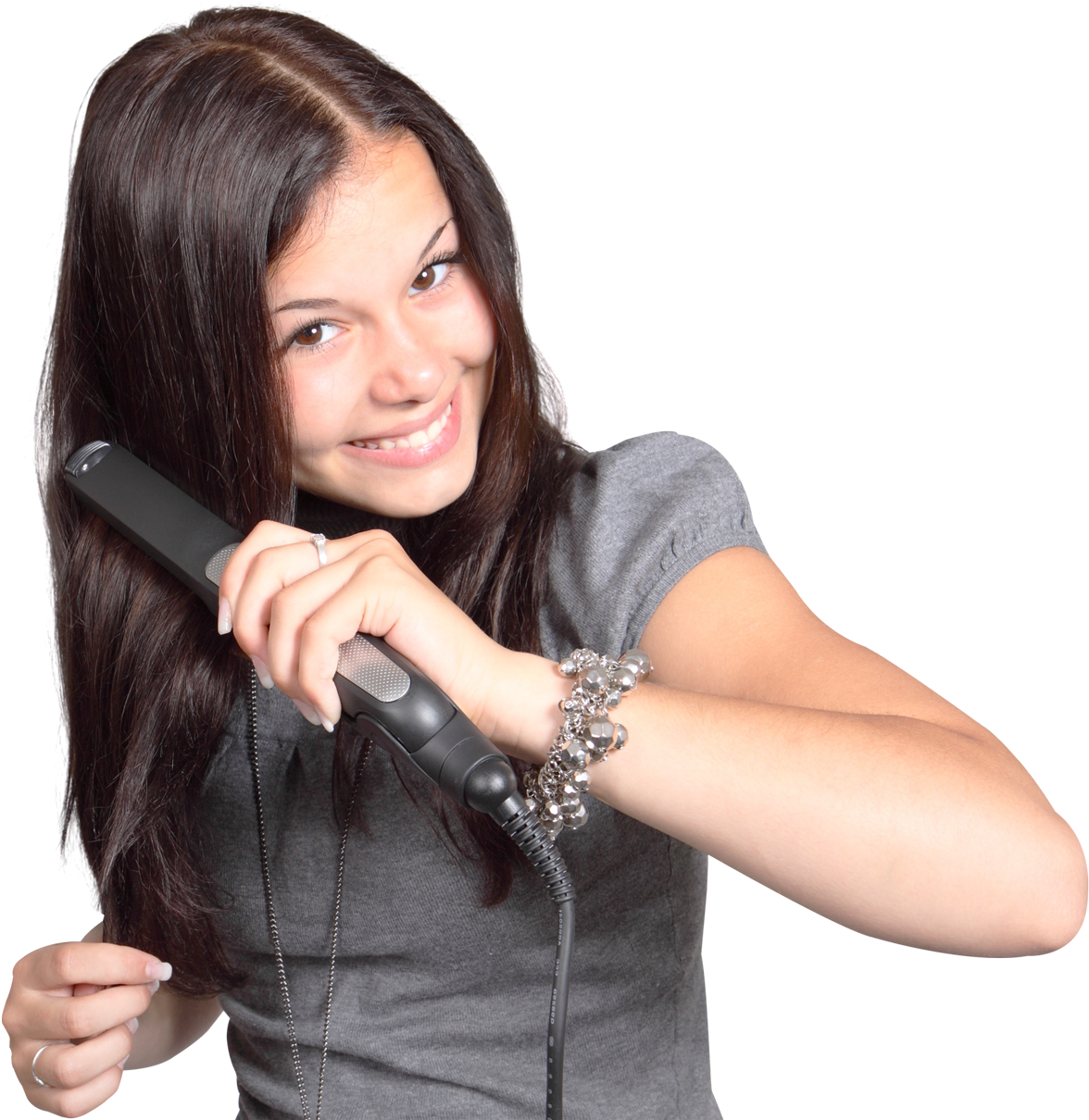 Girl With Straight Hair Png Clipart (1272x1259), Png Download