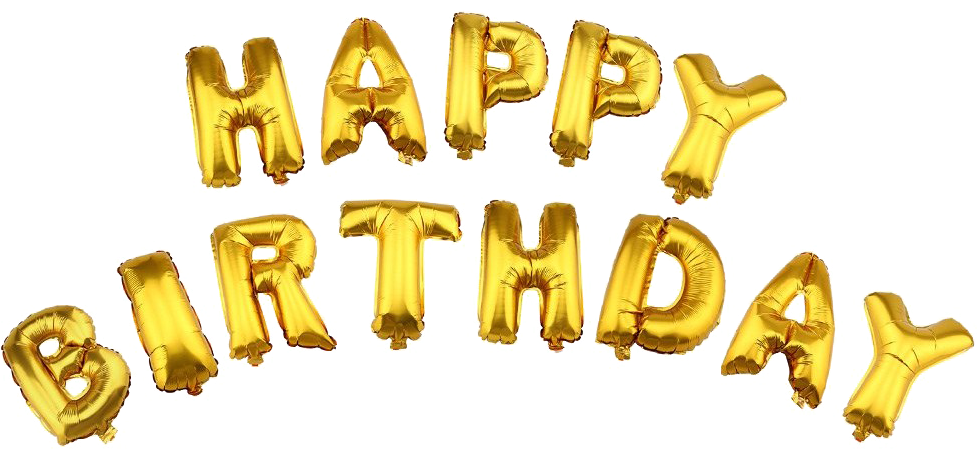 Happy Birthday Foil Balloon Transparent - Happy Birthday Balloons Transparent Clipart (1000x459), Png Download