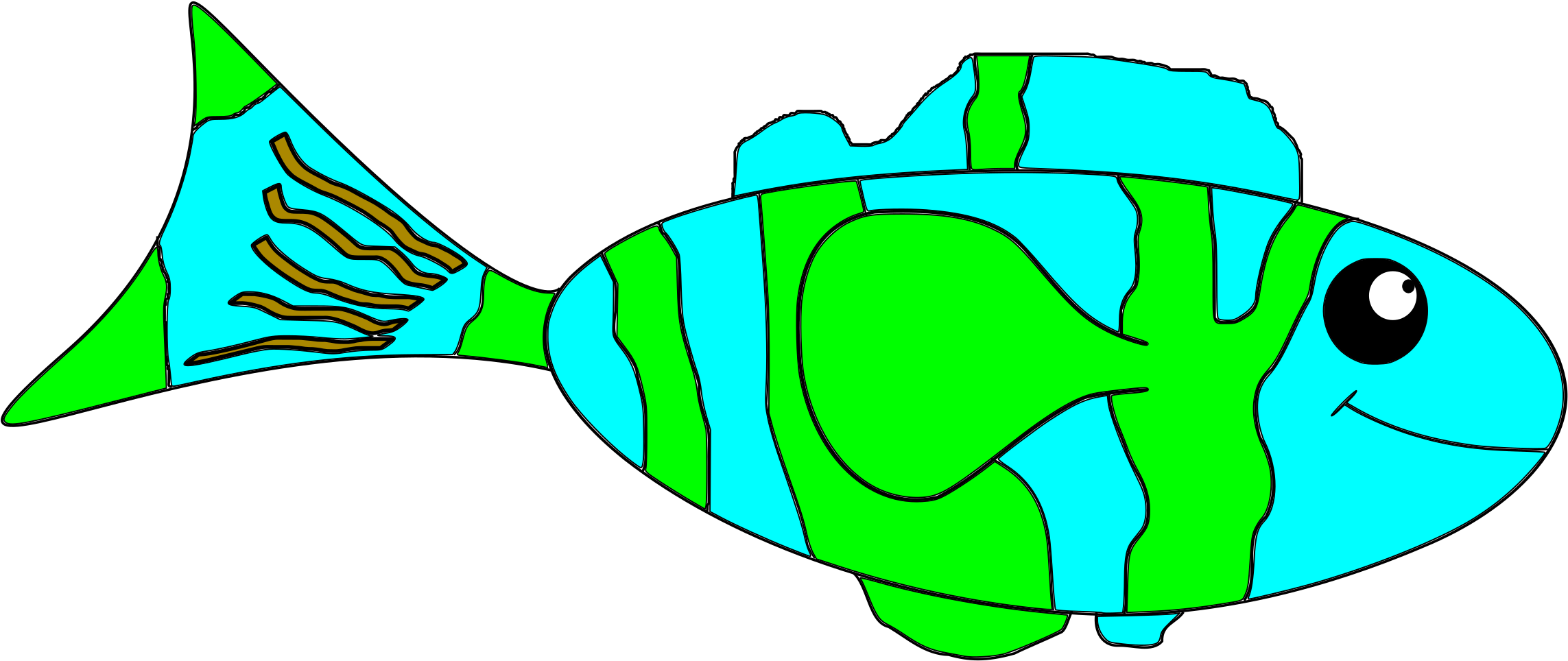 Big Image - Happy Fish Png Clipart (2400x1697), Png Download
