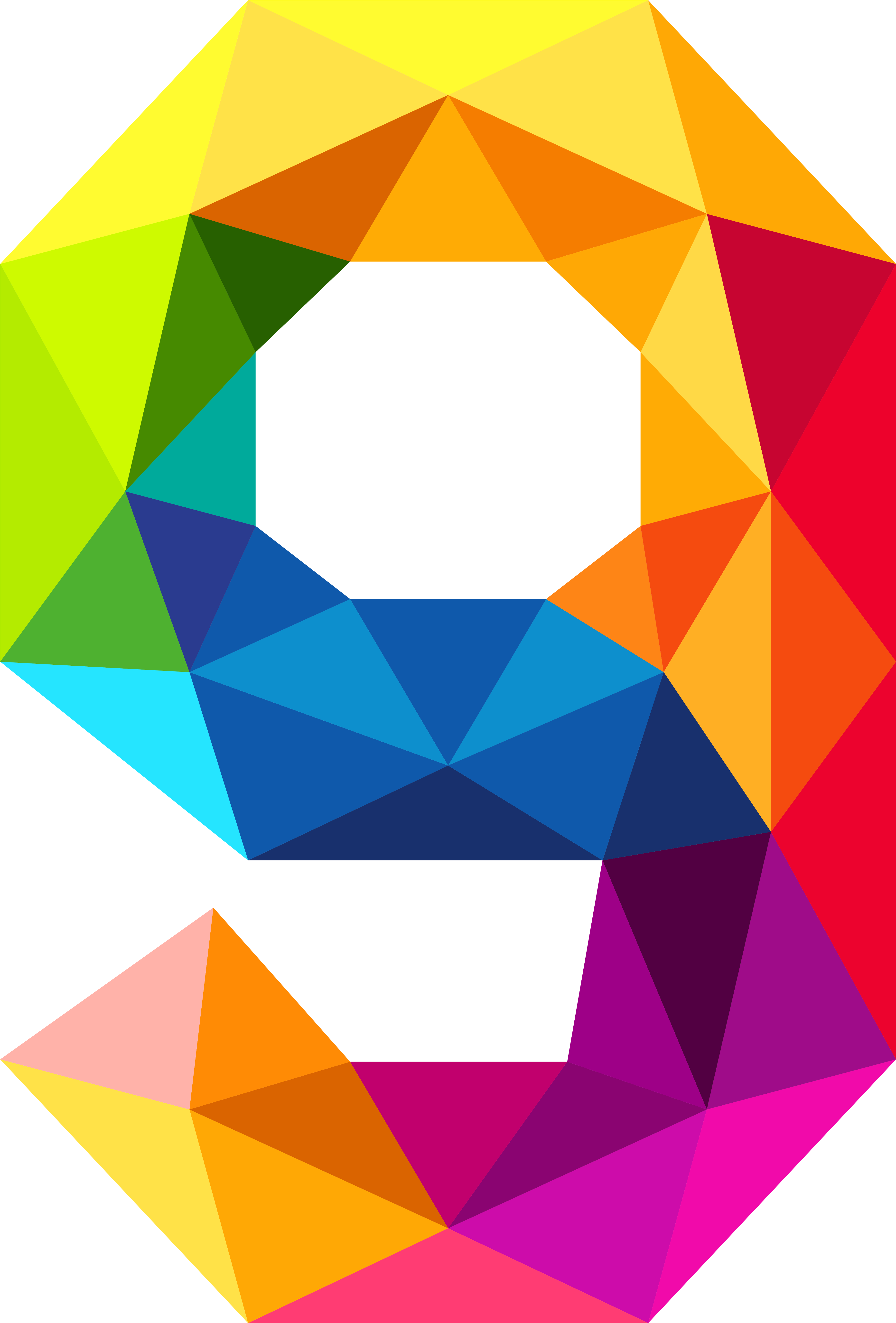 Colourful Triangles Number Png Clipart (3879x5667), Png Download