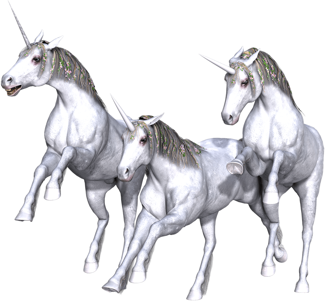 Unicorn Trio Full White - Transparent Mythology Clipart (1280x1098), Png Download