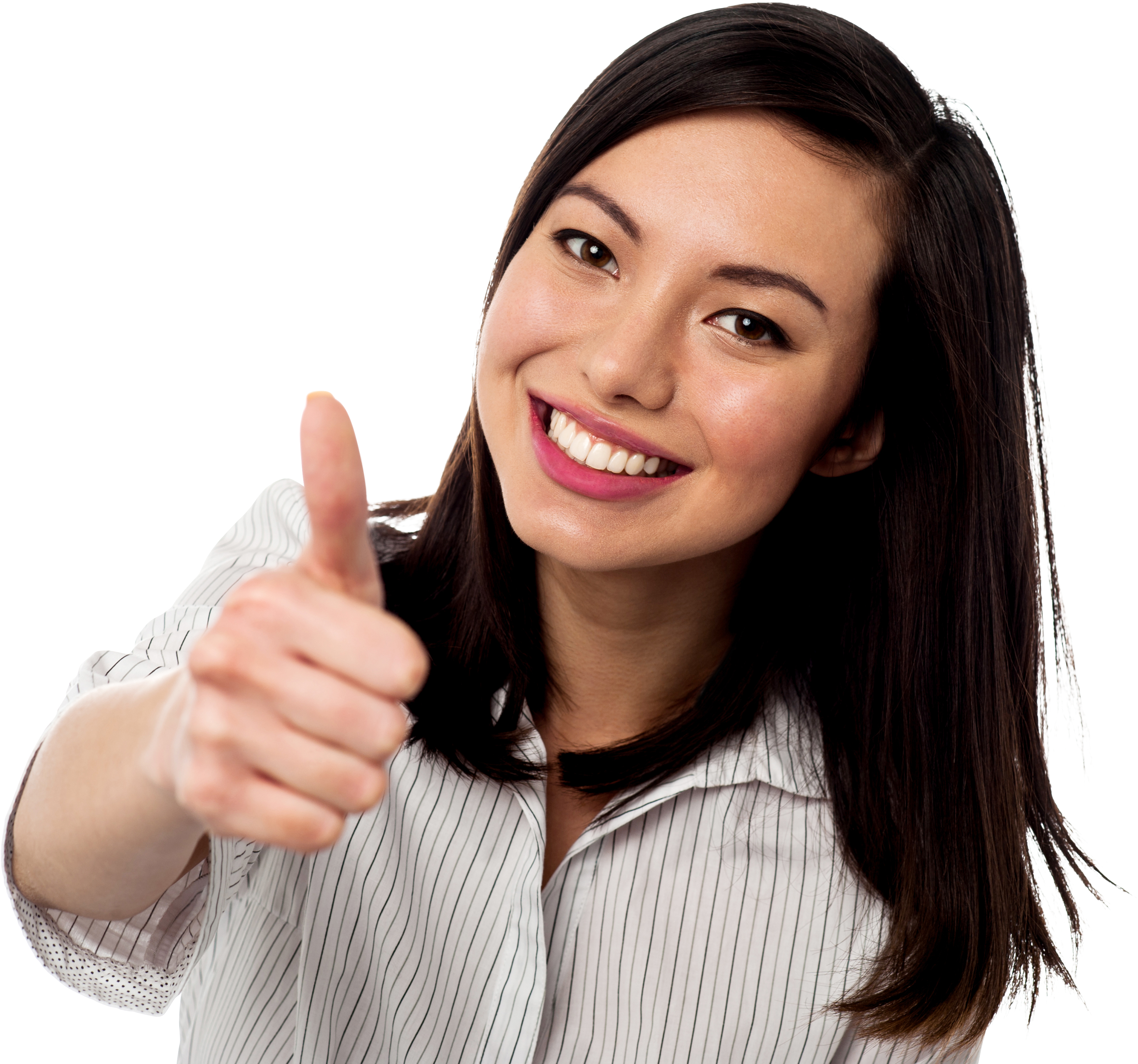 Women Pointing Thumbs Up - Thumbs Up Girl Png Clipart (4809x3200), Png Download