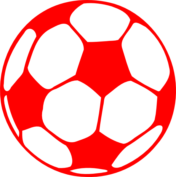 Red Soccer Ball Clip Art - Football In Black And White - Png Download (594x597), Png Download