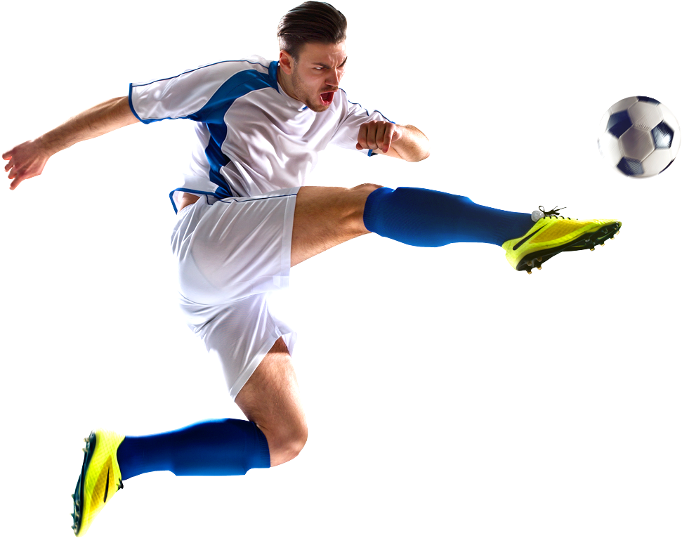 Football Kick Png - Soccer Player Kicking Ball Png Clipart (980x772), Png Download