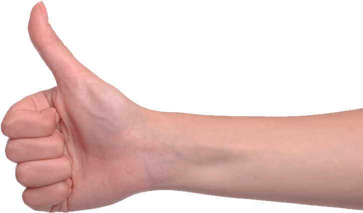 Thumbs-up - Arm Thumbs Up Png Clipart (740x501), Png Download
