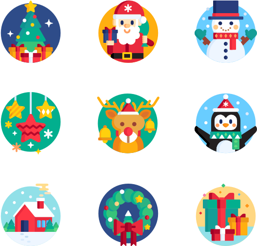Christmas - School & Work Vector Flat Icons Png Clipart (600x564), Png Download