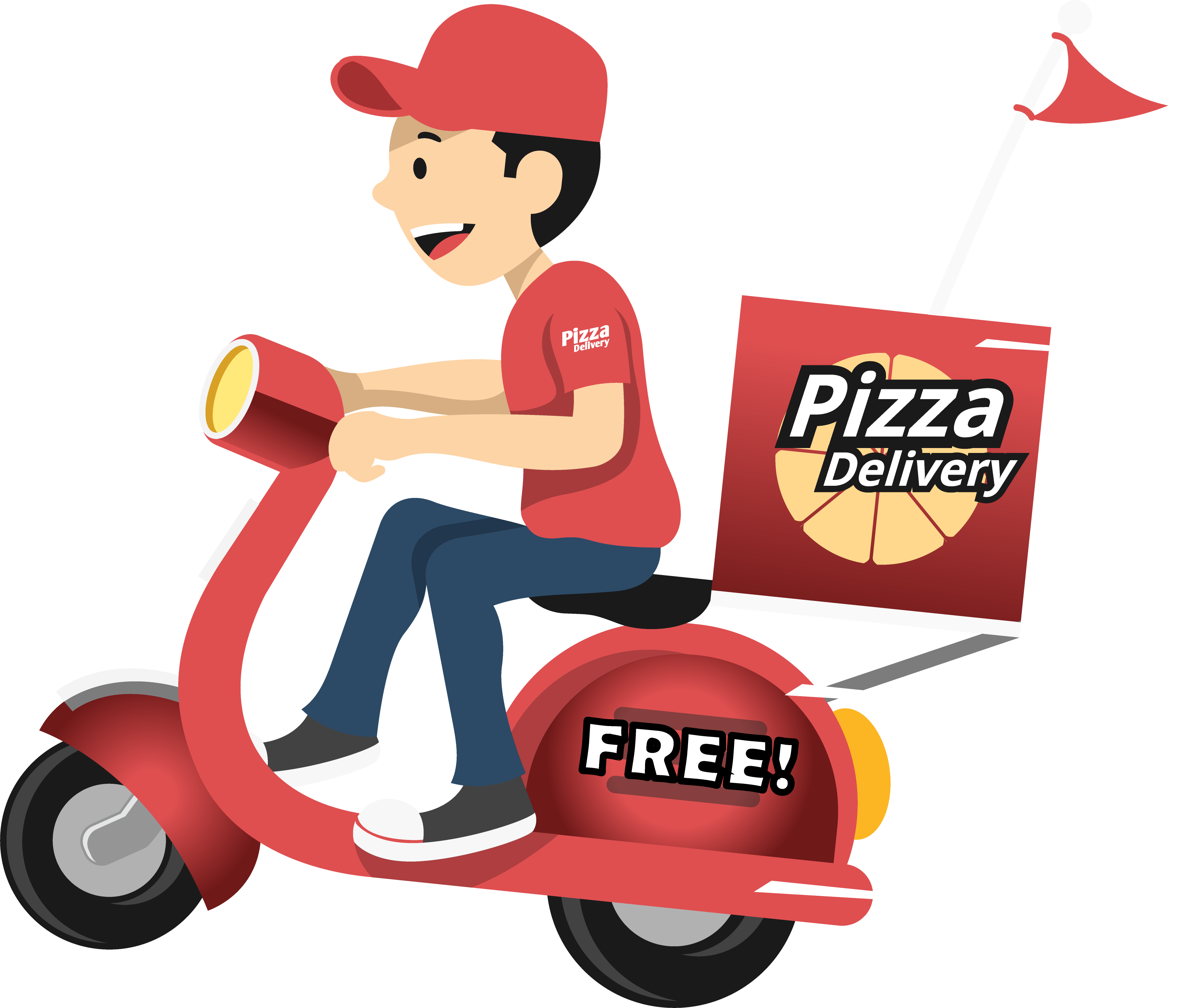 Delivery Pizza Png - Pizza Delivery Png Clipart (3616x3071), Png Download