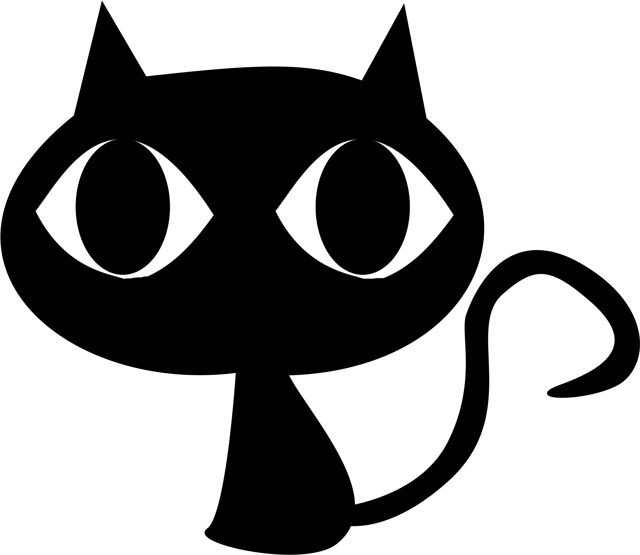 Black Cat Png Transparent - Cute Black Cat Vector Clipart (2400x2400), Png Download