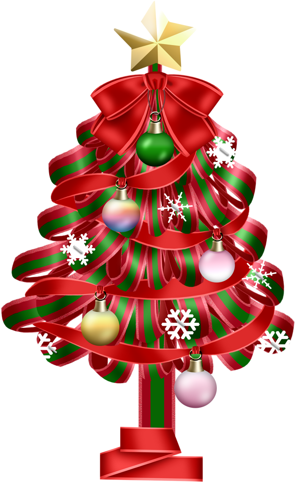 Transparent Red Christmas Deco Tree Clipart - Red Clip Art Christmas Tree - Png Download (627x984), Png Download