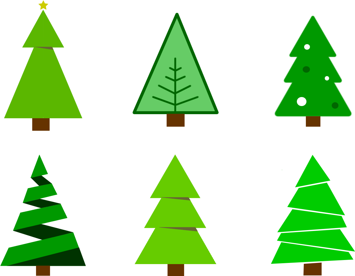 Simple Christmas Ornament Vector Art With Free Modern - Christmas Tree Vector Png Clipart (1500x1200), Png Download