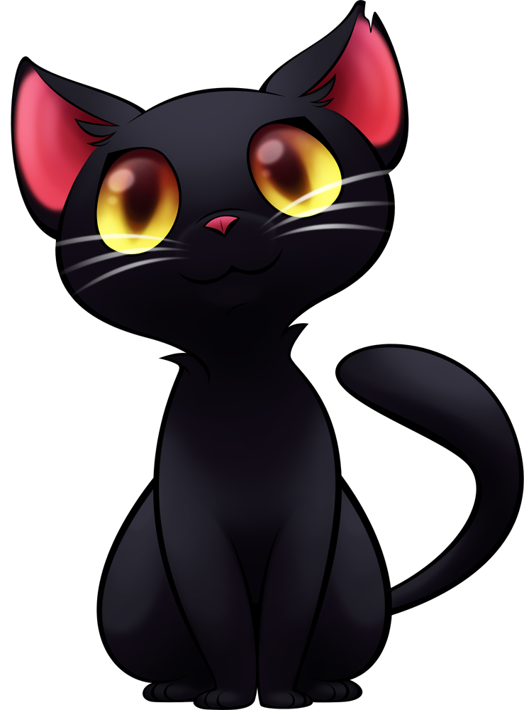 Halloween Black Cat Png - Cartoon Cute Black Cat Clipart (739x1000), Png Download