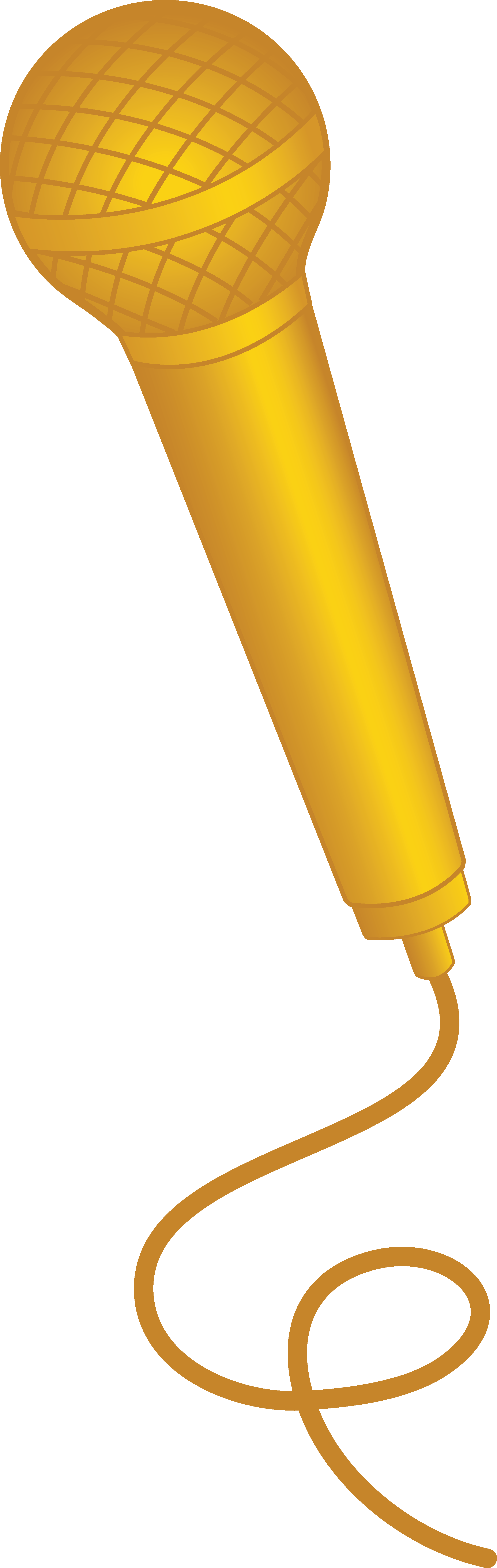 Gold Mic Clipart - Gold Microphone Clip Art - Png Download (2353x7419), Png Download