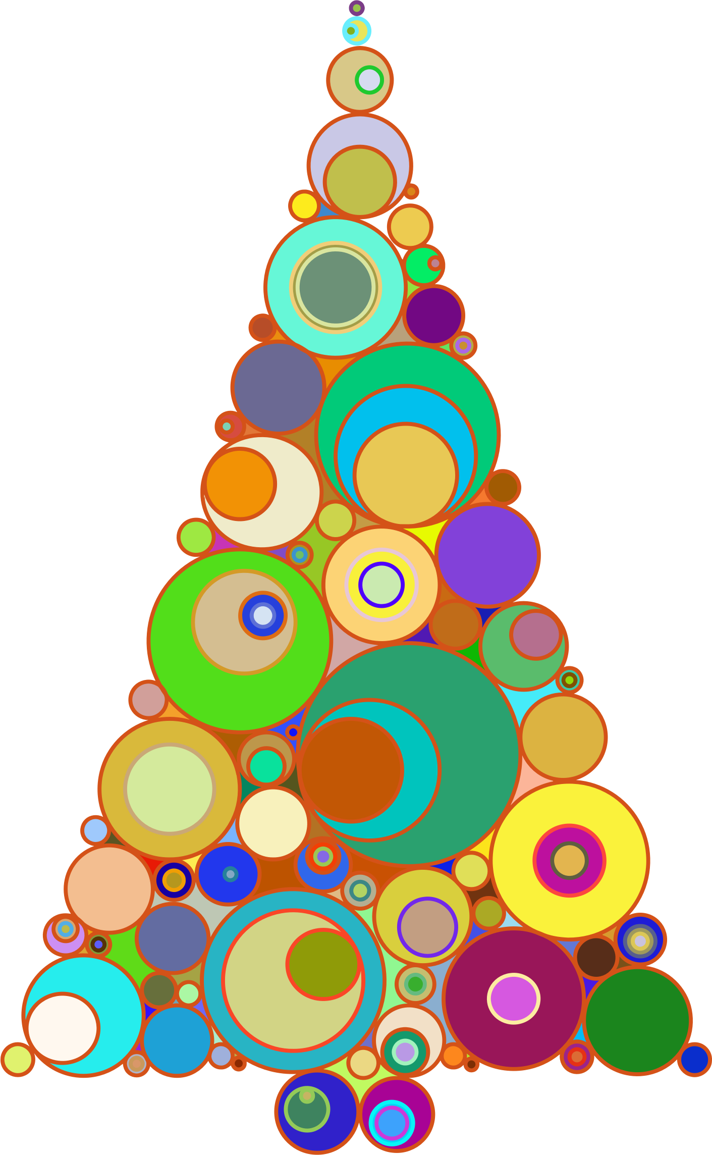 Colorful Abstract Circles Christmas Tree Graphic Free - Abstract Christmas Tree Clipart - Png Download (1411x2288), Png Download