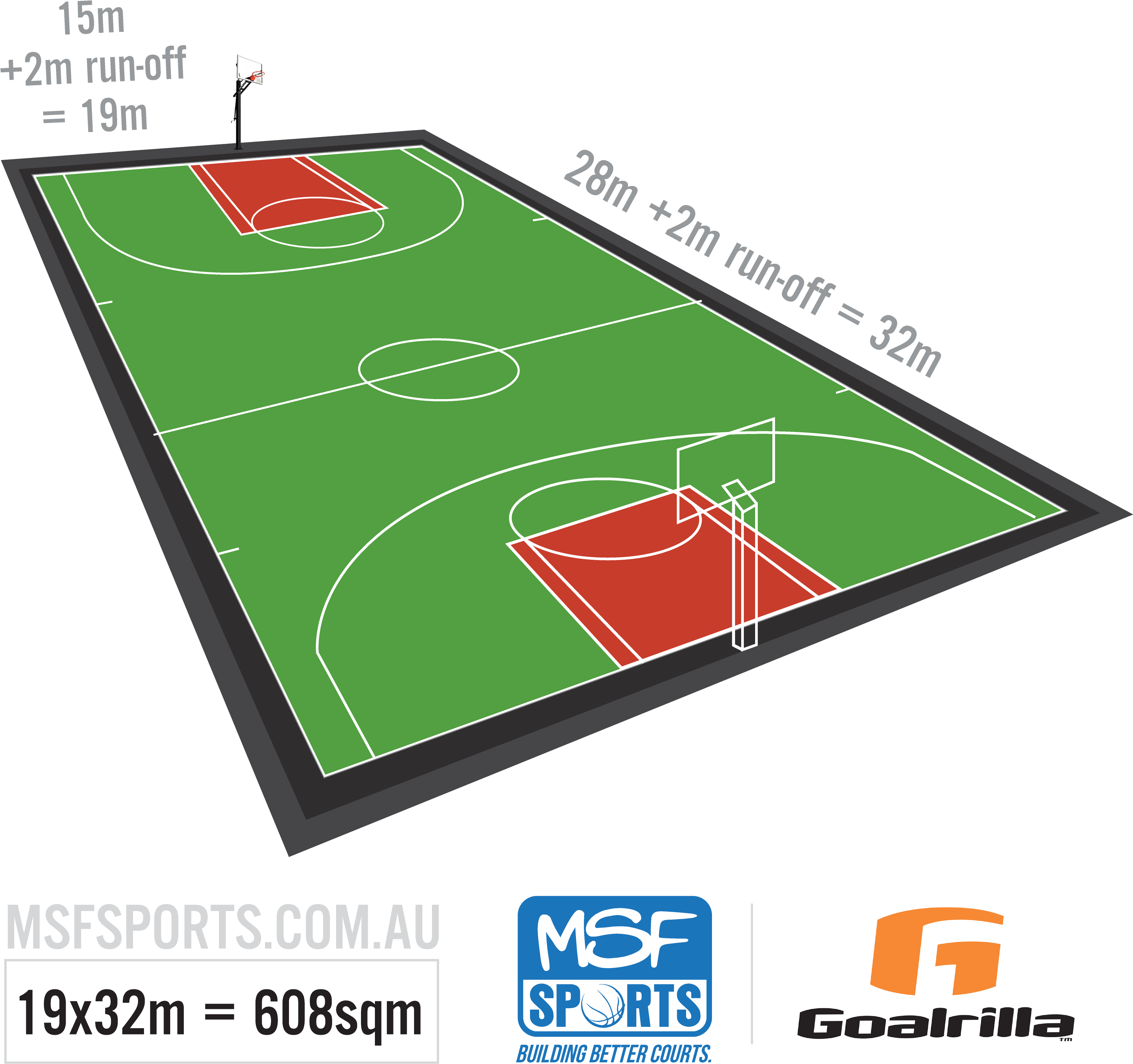 Backyard Basketball Court Options Hoops Blog Related - Home Basketball Mini Full Court Clipart (3415x3207), Png Download