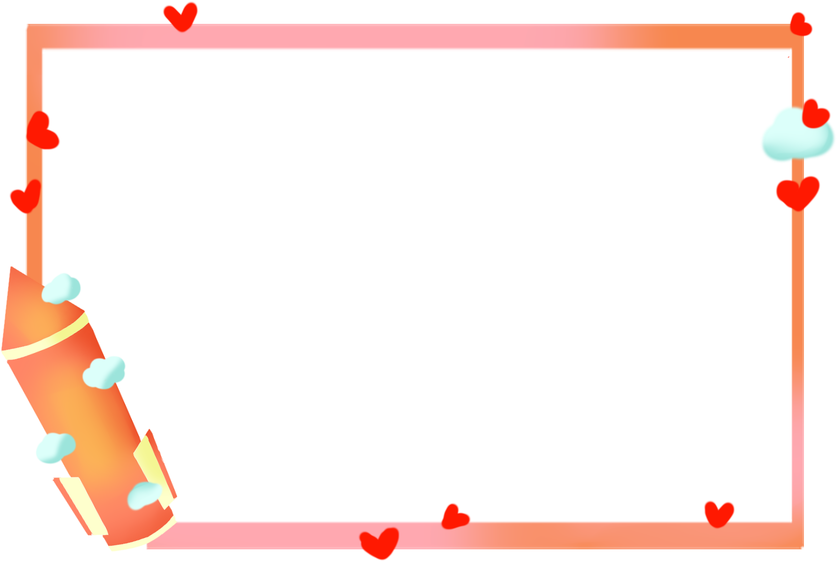 Cute Border Cartoon Rocket Love Png And Psd - Hurdling Clipart (2000x2000), Png Download