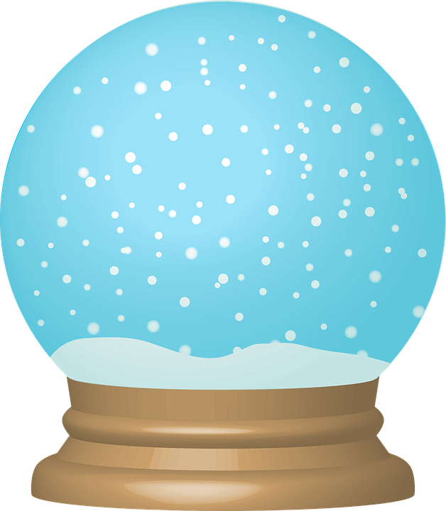 Snow Ball, Snow, White, December, Snow Crystals, Winter - Transparent Snow Globe Clipart - Png Download (628x720), Png Download