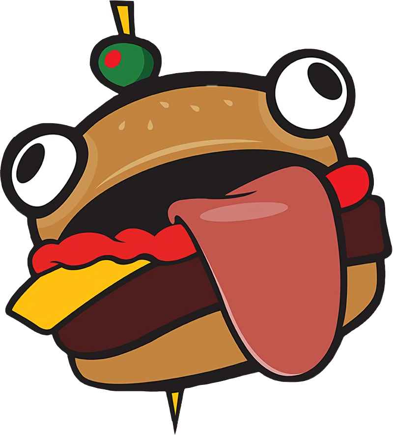 Durrburger Burger Fortnite Videogame Gaming Game Food - Fortnite Durr Burger Logo Clipart (802x886), Png Download