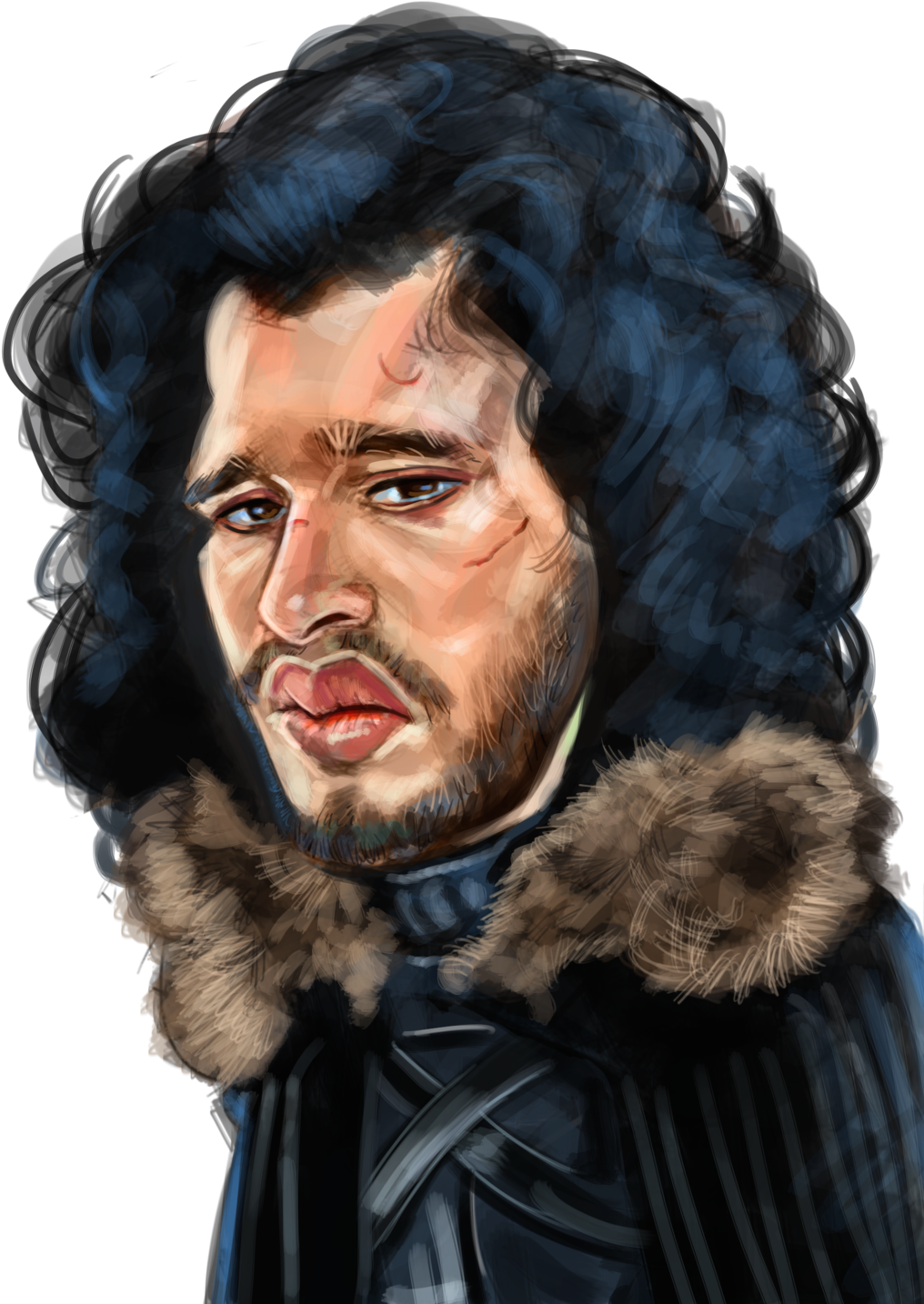 Jon Snow Png Transparent Images - Jon Snow Caricature Clipart (1024x1450), Png Download