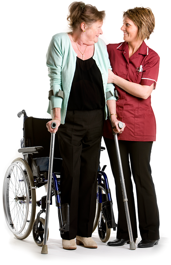 Healthcare Worker Helping Senior - People In Wheelchair Png Clipart (619x946), Png Download