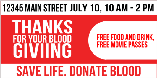 Save A Life Donate Blood Vinyl Banner With Giveaway - Printing Clipart (560x560), Png Download
