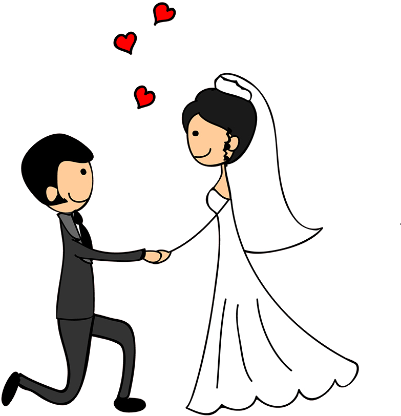 Wedding Couple Doodle , Png Download - Doodle Wedding Couple Logo Clipart (783x812), Png Download