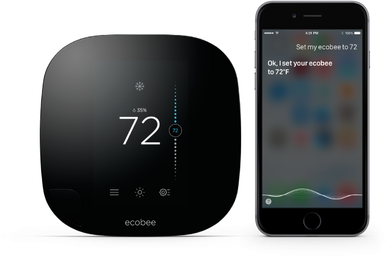 Nest And Ecobee Smart Wi-fi Thermostats - Ecobee3 Clipart (1000x560), Png Download