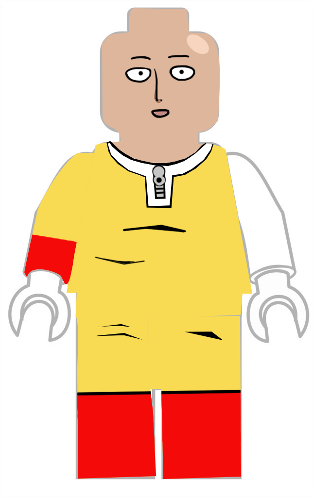 An Initial Saitama Skin, For Use In Keyshot - Lego Minifigure Colouring Pages Clipart (644x1024), Png Download