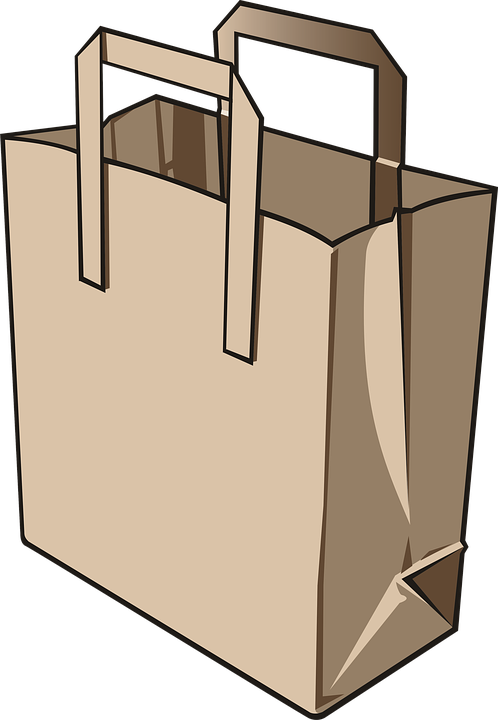 Bag, Paper Bag, Paper, Commissions, Food, Supermarket - Paper Bag Clipart Free - Png Download (498x720), Png Download