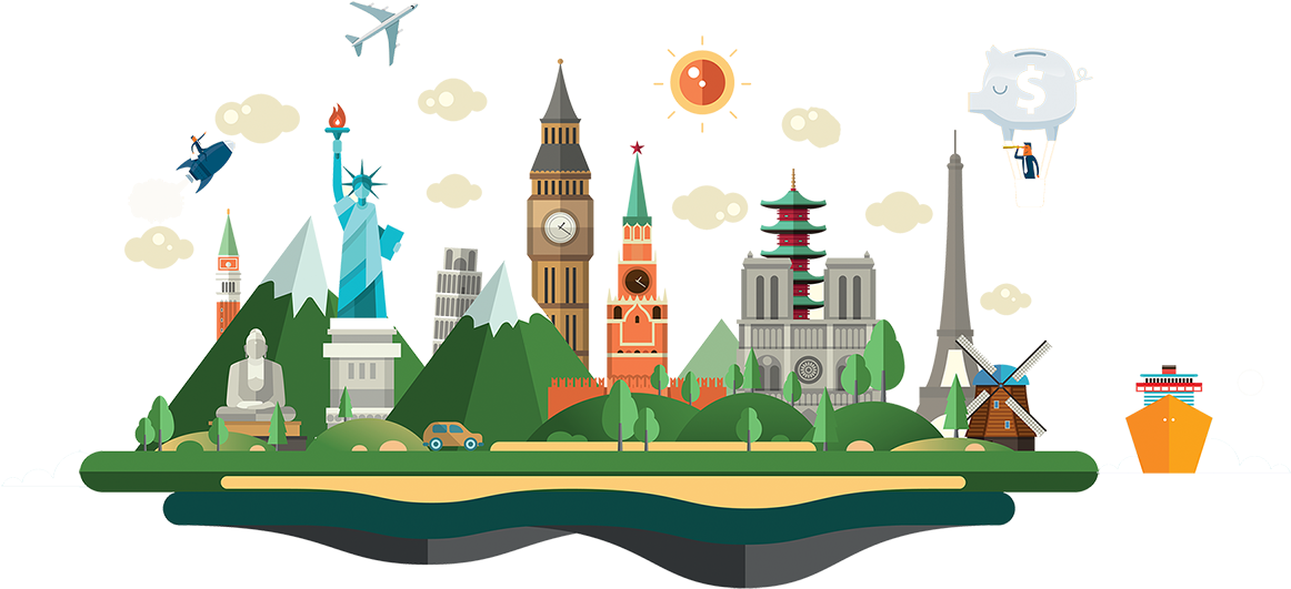 Travel Around The World Png Clipart (1175x567), Png Download