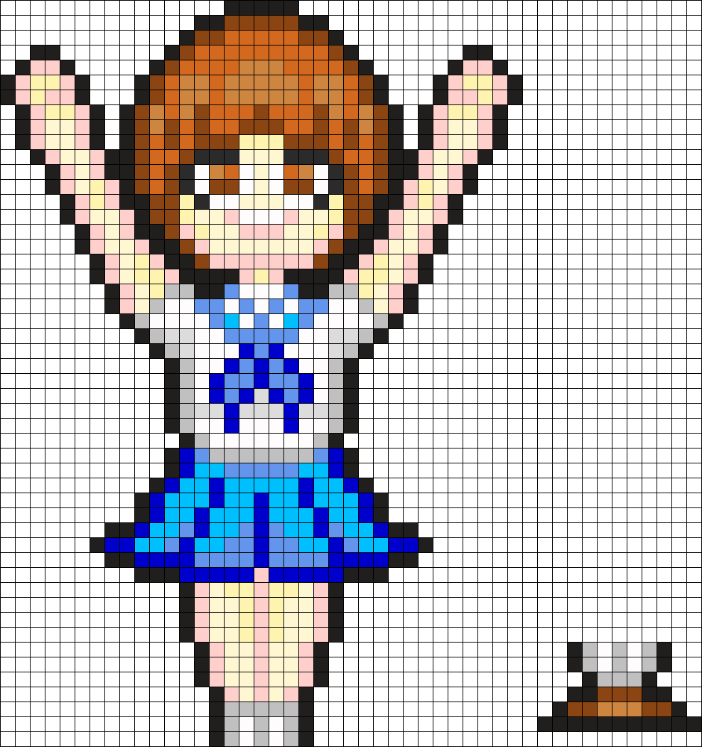 Mako Kill La Kill Perler Bead Pattern / Bead Sprite - Mouse Cursor Pixel Art Clipart (988x1051), Png Download