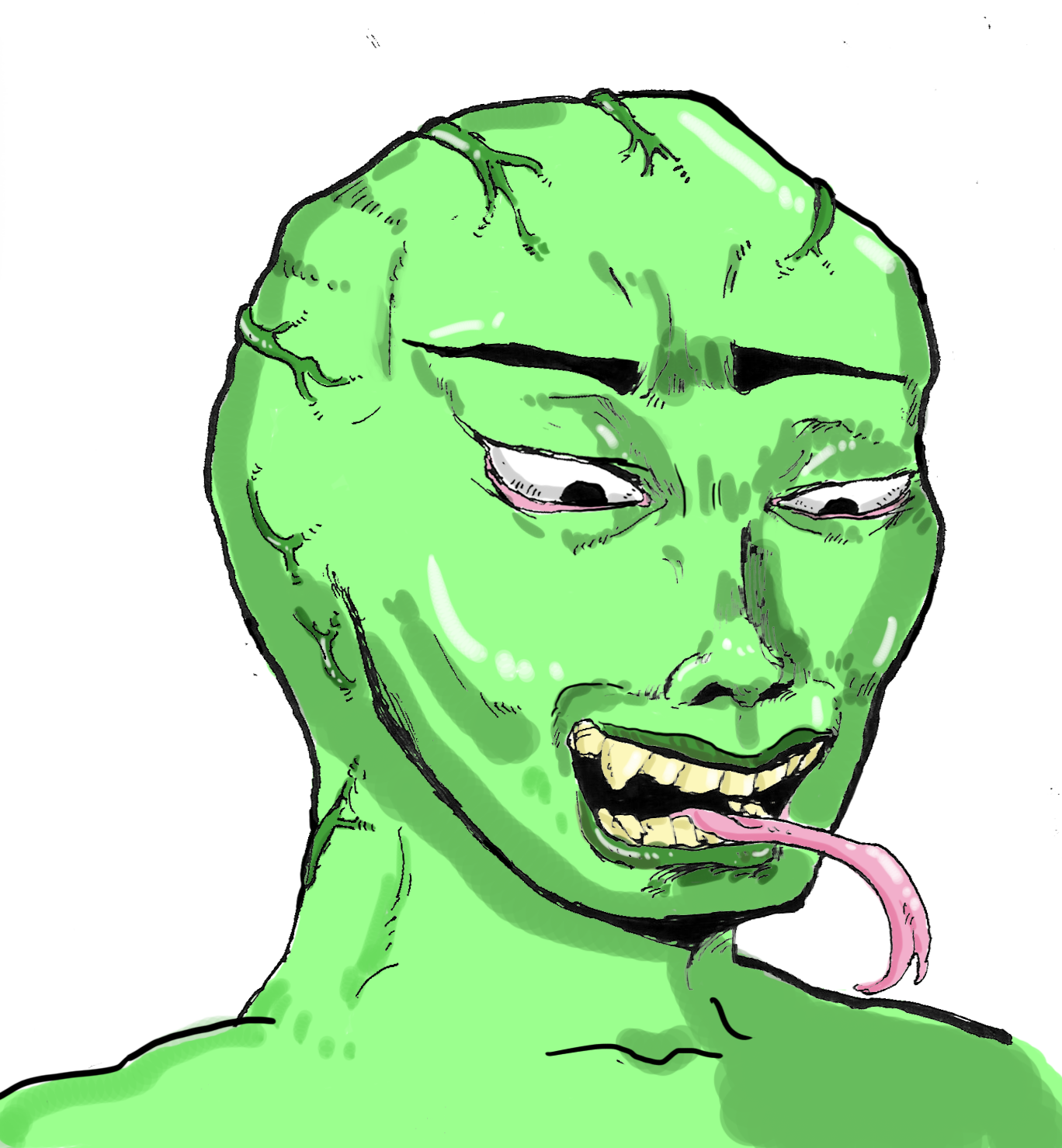 Green-wojak - Green Wojak Png Clipart (1368x1479), Png Download