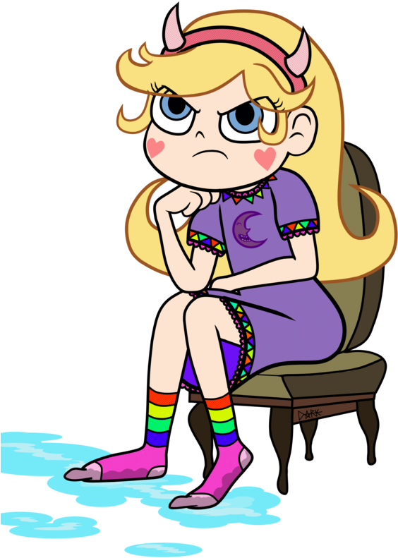 Wet Socks Night And Day By Dorksstar Starco, Gravity - Star Butterfly Socks Clipart (670x1191), Png Download