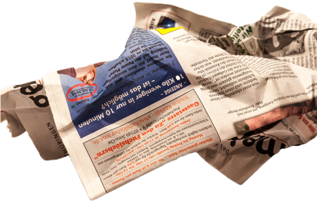Newspaper Png Transparent Images - Crumpled Newspapers Clipart (640x480), Png Download
