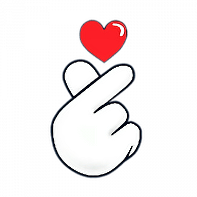 #heart #hands #love #ftestickers #stickers #autocollants - Finger Heart Emoji Png Clipart (384x384), Png Download