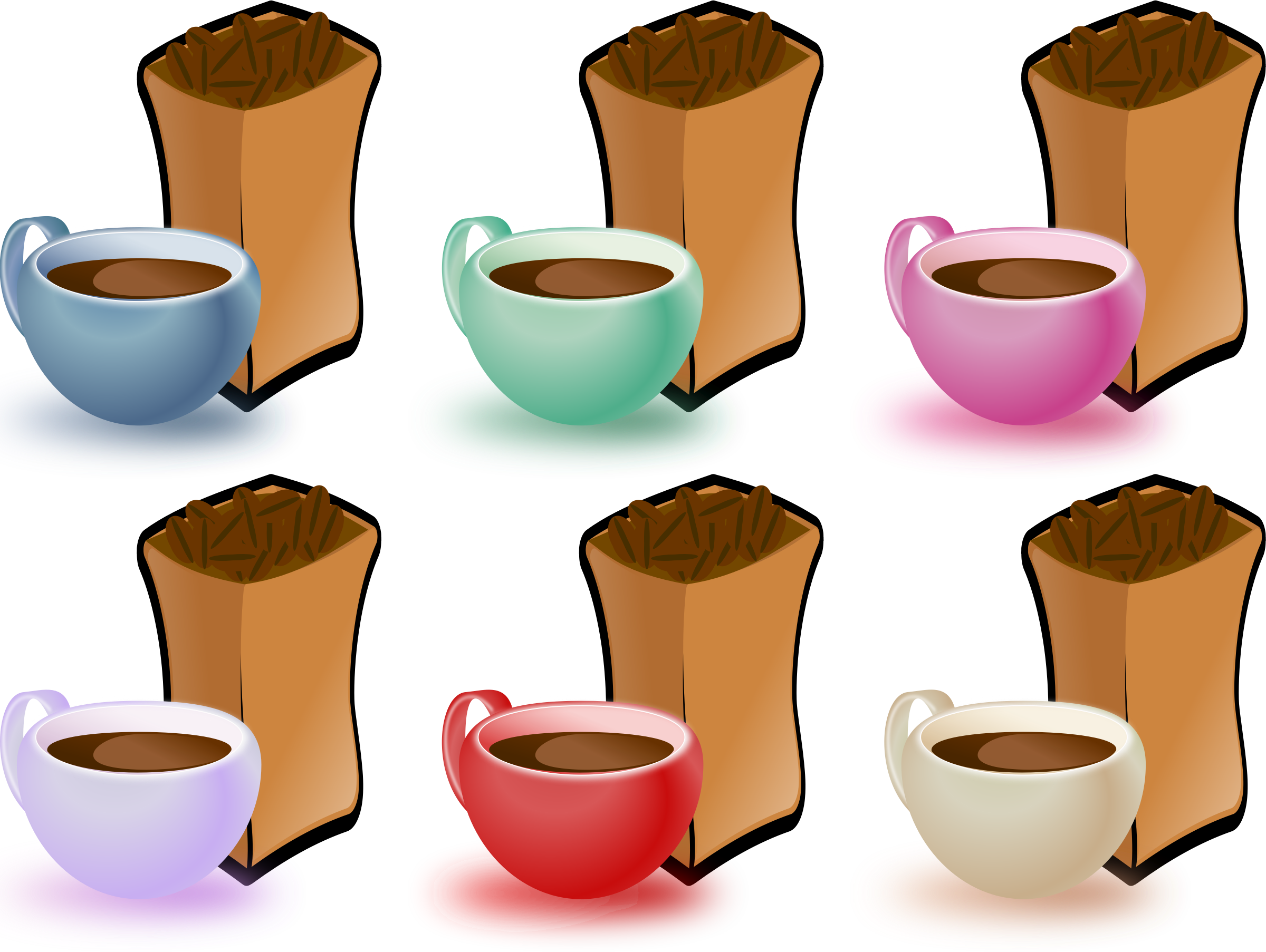 This Free Icons Png Design Of Coffee Cups - Coffee Beans Clip Art Transparent Png (2400x1806), Png Download
