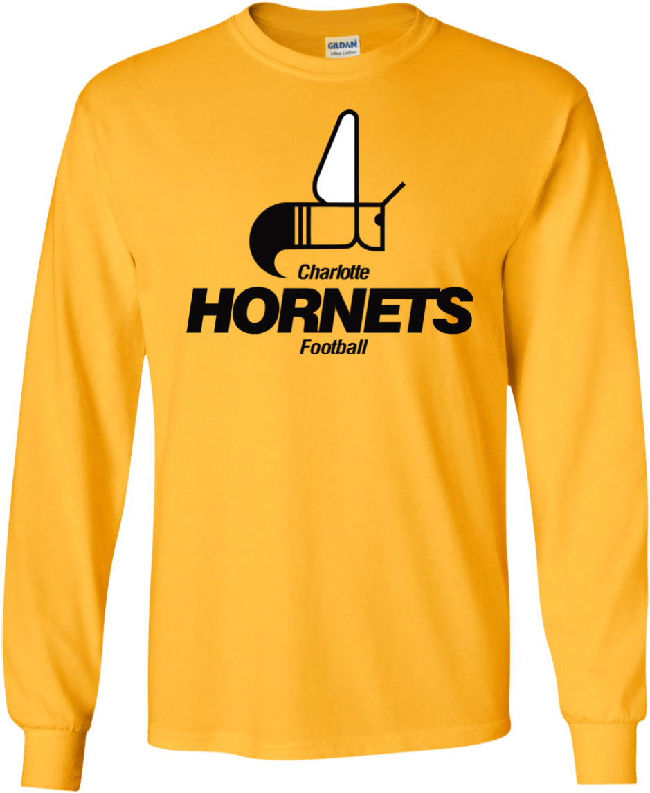 Charlotte Hornets Retro World Football League Wfl Logo - Long-sleeved T-shirt Clipart (939x1145), Png Download