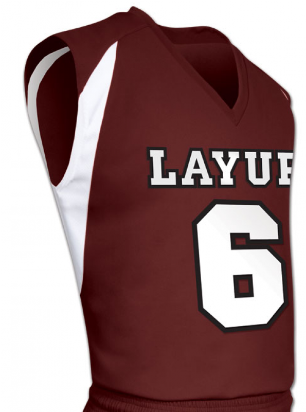 Maroon White Lay Up Basketball Jersey - Up Maroon Basketball Jersey Clipart (800x800), Png Download