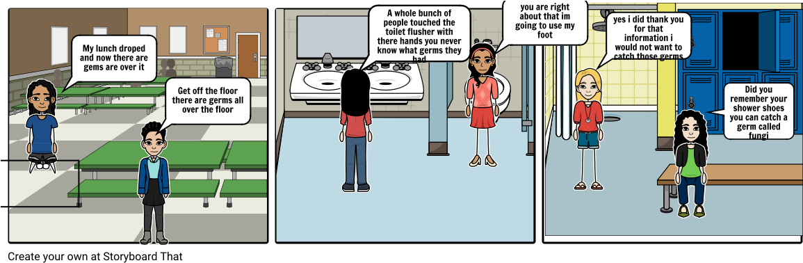 Health Germs - Cartoon Clipart (1164x385), Png Download