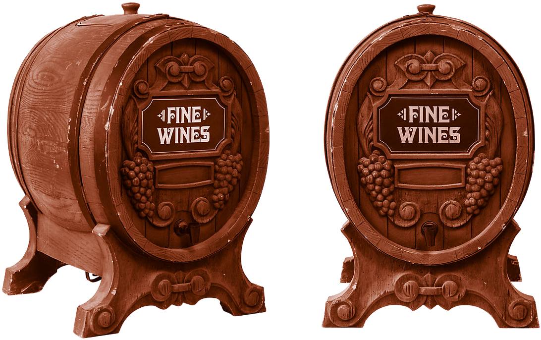 Wine Barrel Oak Barrel Wine - Wall Clock Clipart (1280x738), Png Download