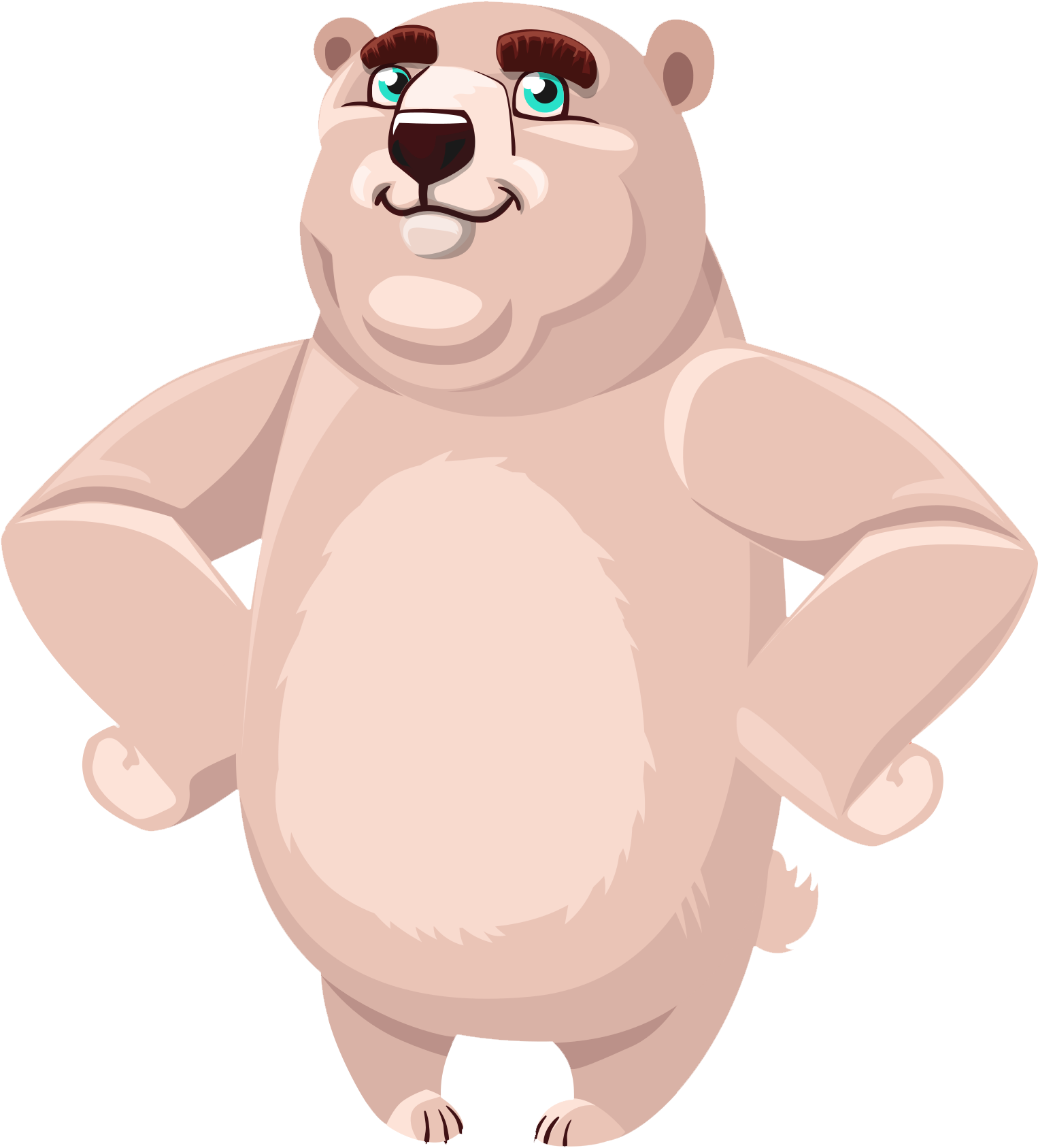 Transparent Bear Vector Png Clipart (1659x1860), Png Download
