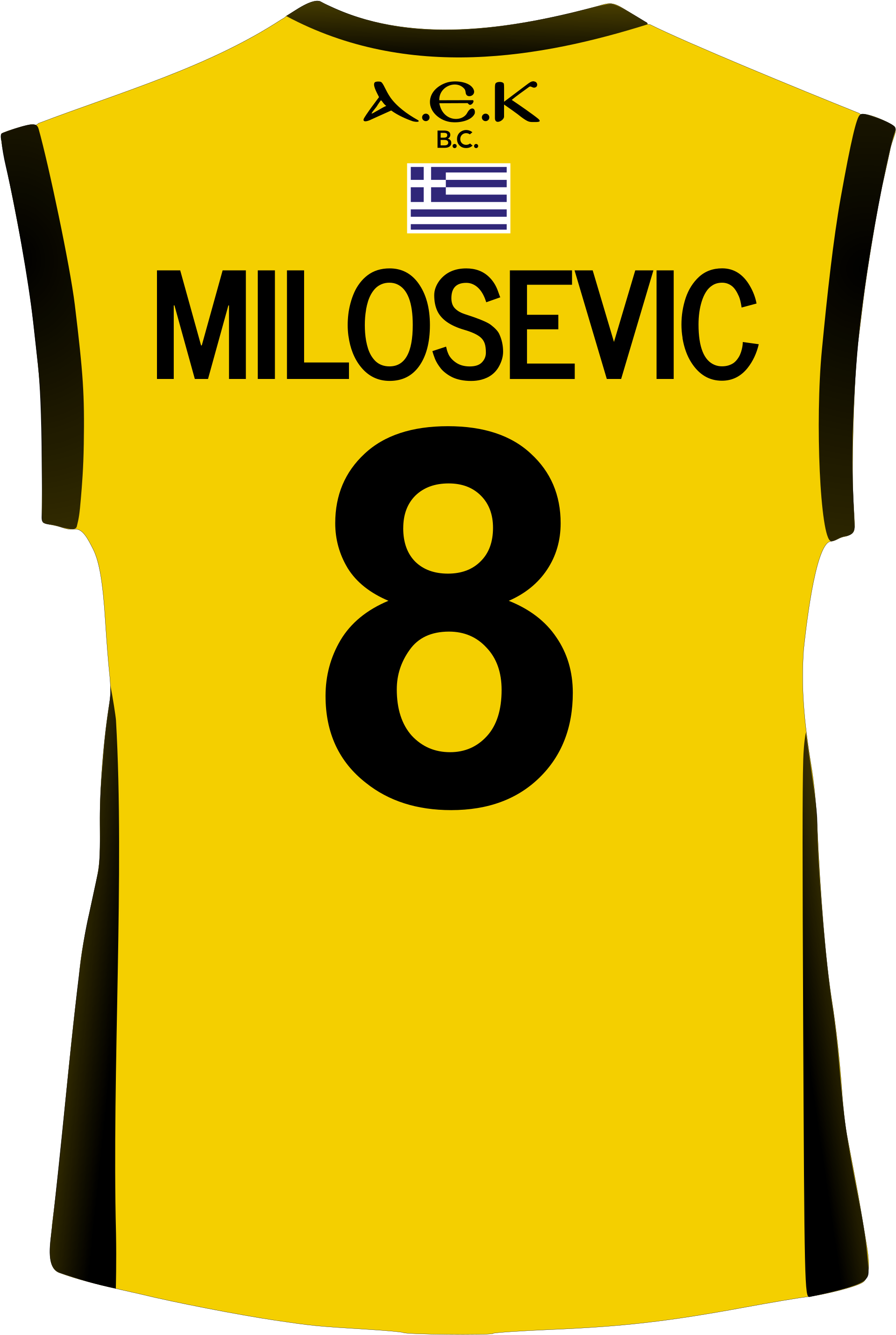 Jersey Vector Back - Jersey Yellow Basketball Back Clipart (2000x2919), Png Download
