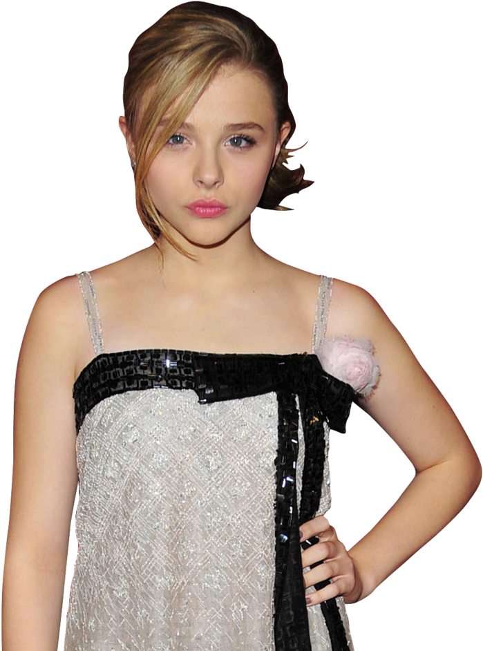 Chloë Moretz, Karl Lagerfeld, Elizabeth Olsen, And - Girl Clipart (699x942), Png Download