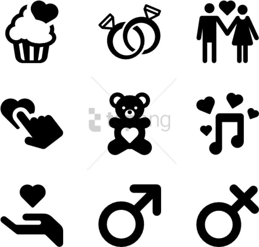 Free Png Saint Valentine 100 Icons - Simbolos De San Valentin Clipart (850x812), Png Download